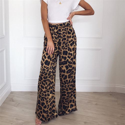 Women's Khaki Leopard Strappy Back Halter Wide Leg Nigeria