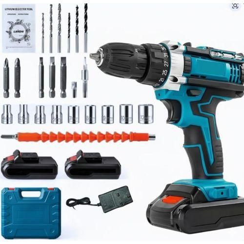 product_image_name-Generic-Best Price Electric Tools Cordless Drill IMPACT DRILL MACHINE-Home Cordless Electric Drill Driver 21V 6.0A Batteries Max Torque 200N.m Variable Speed Impact Drill Electric Screwdriver -3
