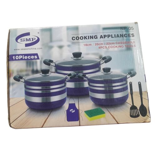 Generic High Quality SMP Non-Stick Set of Cooking Pot x3Pcs - image 2