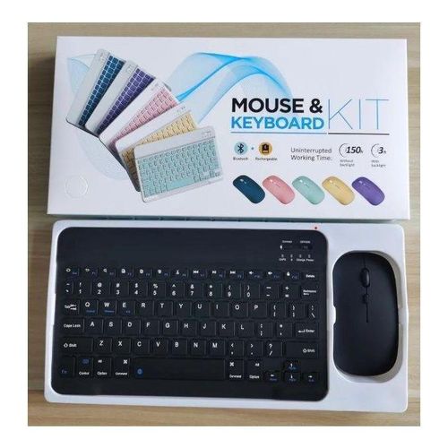 Generic Mini Wireless RGB Keyboard And Mouse KIT for Laptops Tablets and Phones-black - image 2