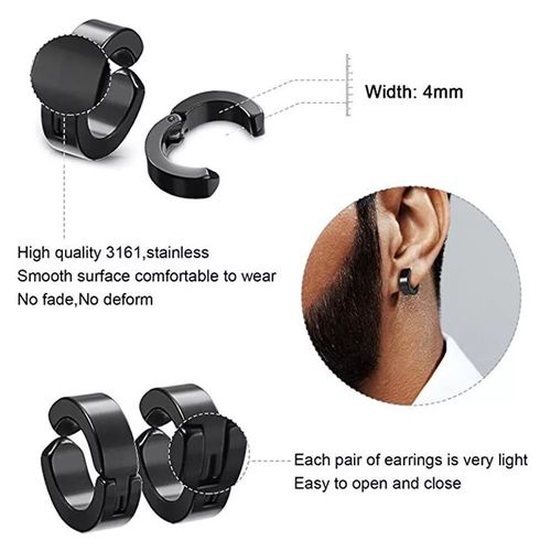 Stainless Steel Magnetic Stud Earrings 6/8MM For Women Men Non-Piercing Clip  On | eBay
