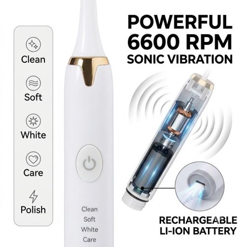 Generic Five-speed Electric Toothbrush USB Charging-Pink - image 2