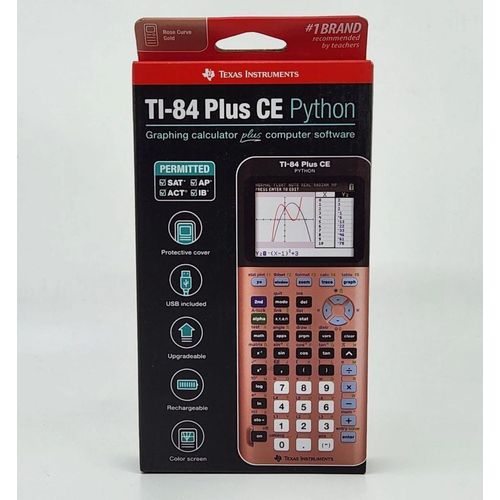 Texas Instruments TI-84 Plus CE graphing calculator with Python Color Rose Gold (Original)