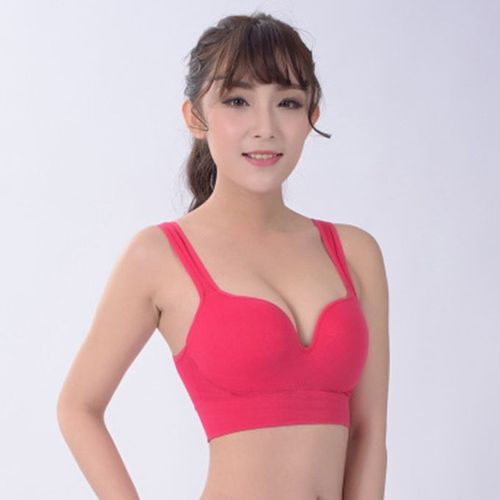 Generic 5 Colors Sports Bra Ladies Padded Push Up Yoga Fitness Daily Wear  Wire (red)