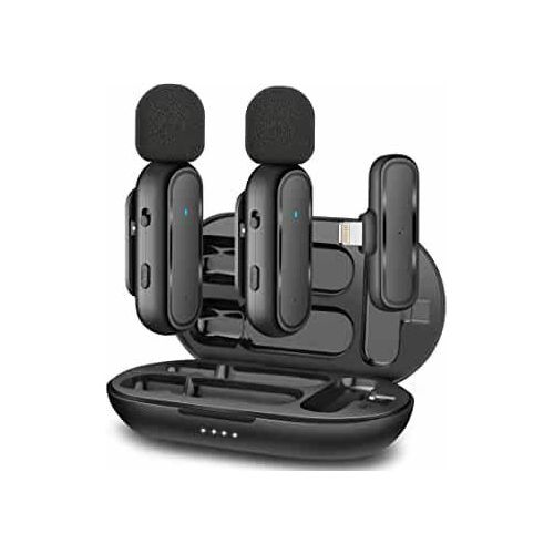 product_image_name-Generic-Double Wireless Lavalier Mic For iPhones With Noise Cancellation And Charging Case -1