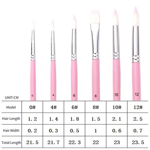 Generic 6pcs Filbert Paint Brushes Paintbrush Set Nylon Hair Paint