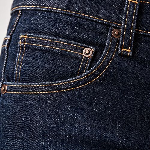 CALLIARA Classic Dark Black Stretch Jeans with Vintage Detailing - image 4
