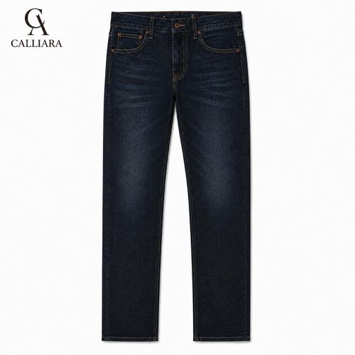 CALLIARA Classic Dark Black Stretch Jeans with Vintage Detailing - image 7