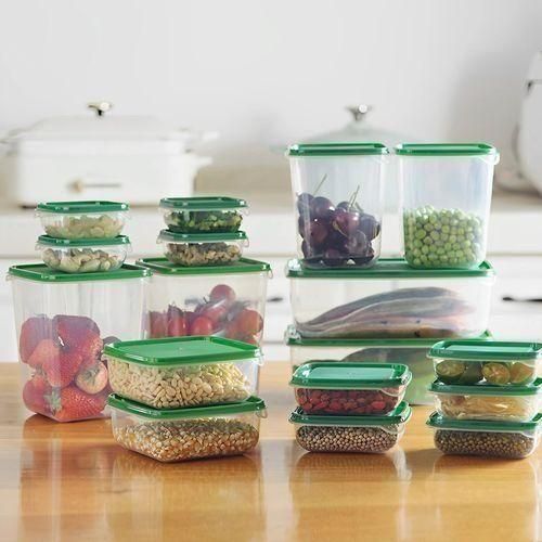 product_image_name-Generic-Green 17PCS Plastic Storage Box for Household Food and Fruit Packaging-3