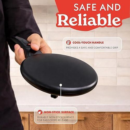 Flushrenic Electric Pancake maker, chapati maker, Automatic Temperature Control, Household Pancake Machine for shawarma bread,Crepes, Pancakes,Wraps - image 2
