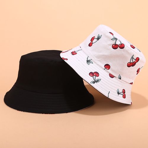 Double-sided Wearing Cap Solid Color Bucket Hat Women Sun Hat