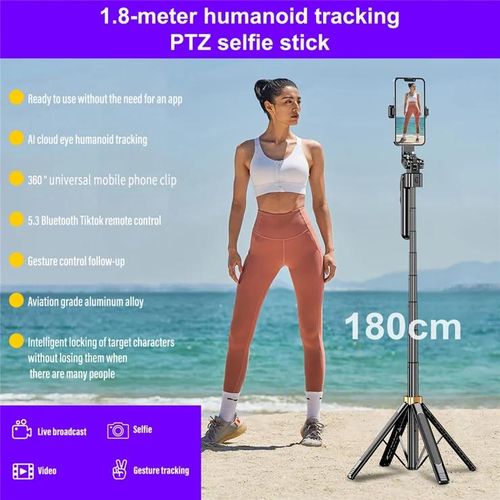 product_image_name-Generic-CL11-P AI Smart Tracking Gimbal 1.8m Four-Legged Floor Stand Phone Live Streaming Bluetooth-compatible Selfie Stick-4