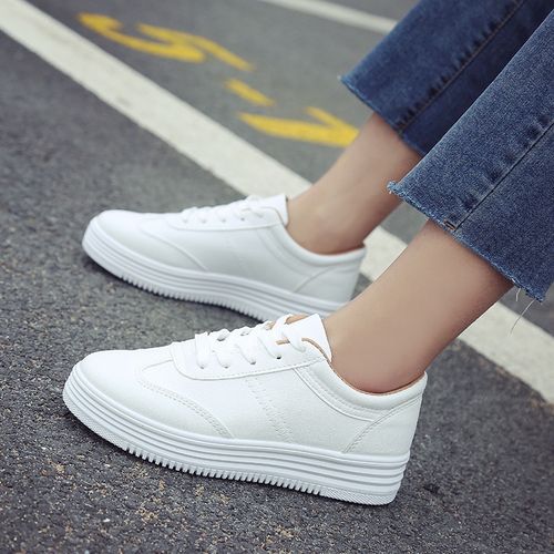 Buy online White Solid Lace-up Sneakers from Sports Shoes & Sneakers for  Women by Avani Collection for ₹699 at 81% off | 2024 Limeroad.com