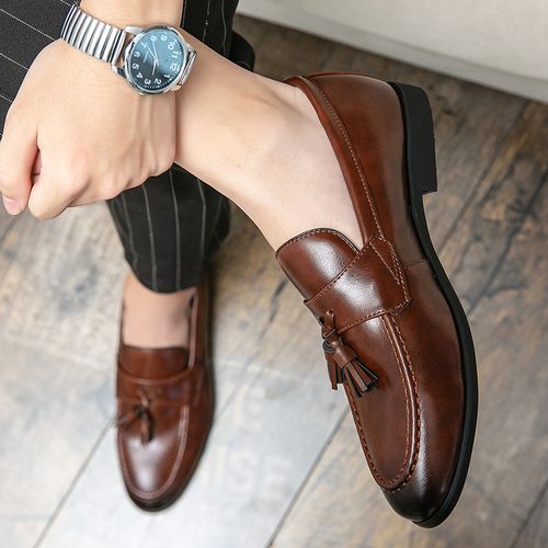 Flangesio EUR Size 38-46 Fashion Brown Wedding Shoes Men Office Shoes ...