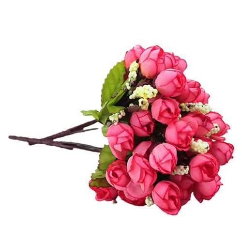 product_image_name-Generic-Artificial Rosebud Bouquet Home Wedding Cloth Rose-Dark Pink-1