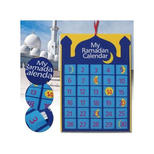 White & Blue Crescent Pocket Ramadan Advent Calendar