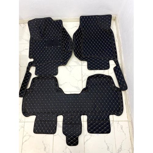product_image_name-Generic-Leather Footmat For 5 Seater Toyota Highlander - Black With Tiles Stitch-1