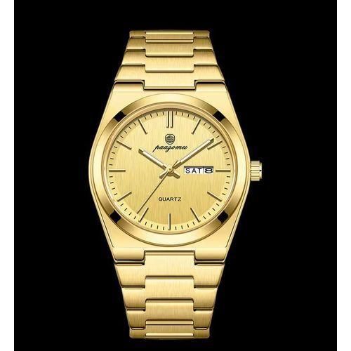 product_image_name-POEDAGAR-All Gold Top Quality Men's Wristwatch with Calendar-3