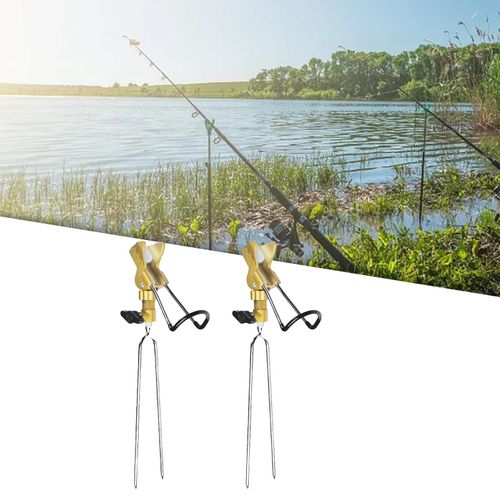 Generic 2x Fishing Rod Holder Fishing Pole Holder Outdoor For Fishing  Golden