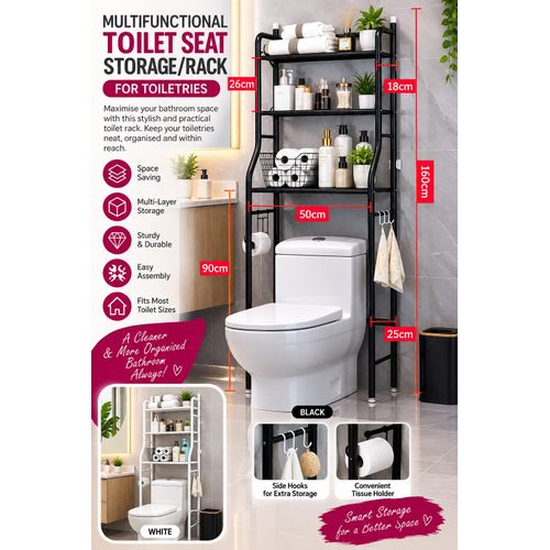 Generic MULTIFUNCTIONAL TOILET SEAT STORAGE/RACK/SHELF FOR TOILETRIES