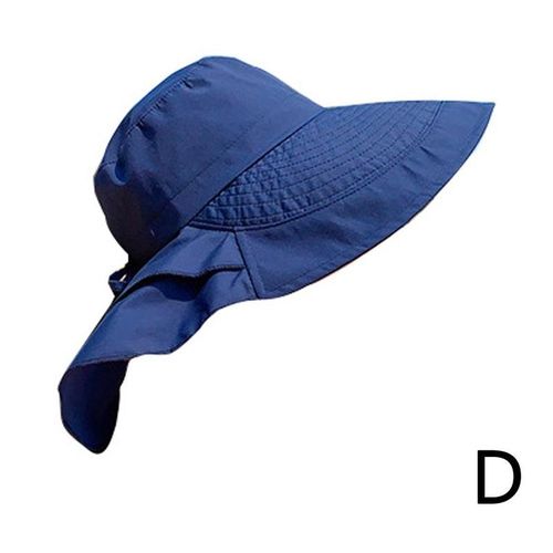 Women Summer Sunhat Cotton Ponytail Bucket Hat Beach Outdoor