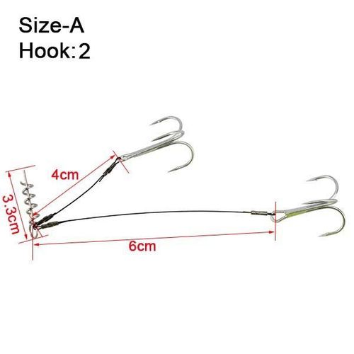 Generic Spinpoler 1pcs Stainless Steel Shark Fishing Hook Rigs 2 Arms Wire  Leaders Big Hook Rig Barbed Hook Accessories New