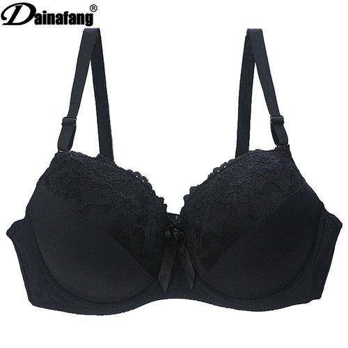 1/2 Cup Bras Lace Plus Size Underwear Sets Women Sexy Thick Padded Push Up  Bra Set Female Lingerie Black Embroidery Brassiere - AliExpress