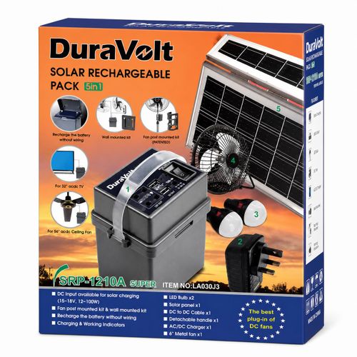 Duravolt 5 in 1 SOLAR RECHARGEABLE PACK -lithium battery type - image 2