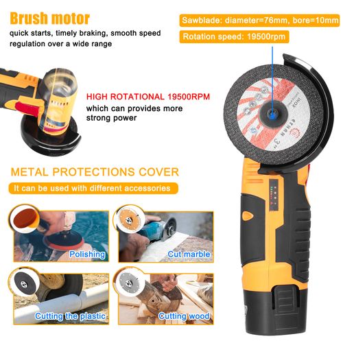 Generic 12V 19500rpm Electric Grinding Tool Multifunctional Angle Grinders Handheld Cutter - image 3