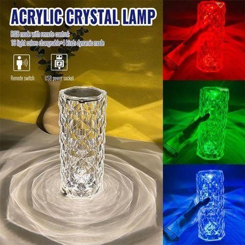 Generic Diamond Rose Table Light 10 Color Crystal Charging And Soft Touch Light