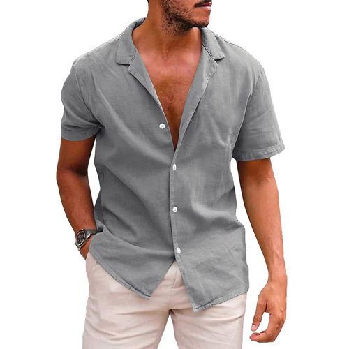 Blouses & Button-Down Shirts Fashion Short Sleeve Pocket Button Tee Casual  Popular Blouse Tops Button Down Short