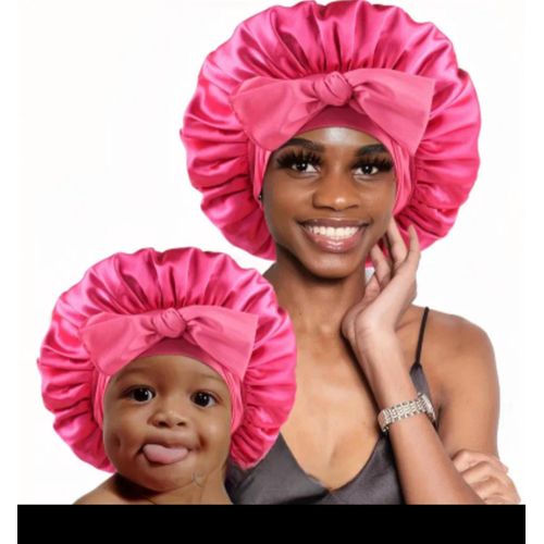 product_image_name-Fashion-Mum and baby Large reversible satin hair bonnet -1