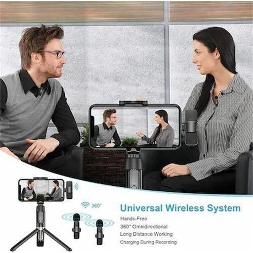 Generic TECHMASTERS K9 Wireless Microphone 2.4GHz Professional Microphone (with clip) Compatible with Type-C devices (includes 2 microphones) - image 3
