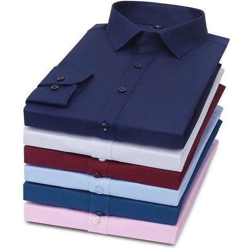 Fashion 6 in 1 Men's Plain Long Sleeve Shirts