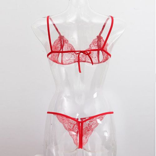 Red lace bra & panty set, Women's Fashion, New Undergarments