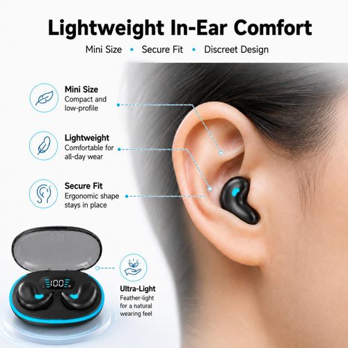 Generic X55 Mini Sleep Wireless Earbuds Bluetooth Touch Control with LED Display Case, gaming earpods, Long Battery Life, Bluetooth 5.3 headsets - image 6