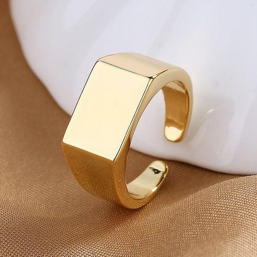product_image_name-Generic-ARHANORY Men's Adjustable Ring Gold Plated Minimalist Design Universal Size Fit All Hands Daily Wear Fashion Ring For Men Gift-3