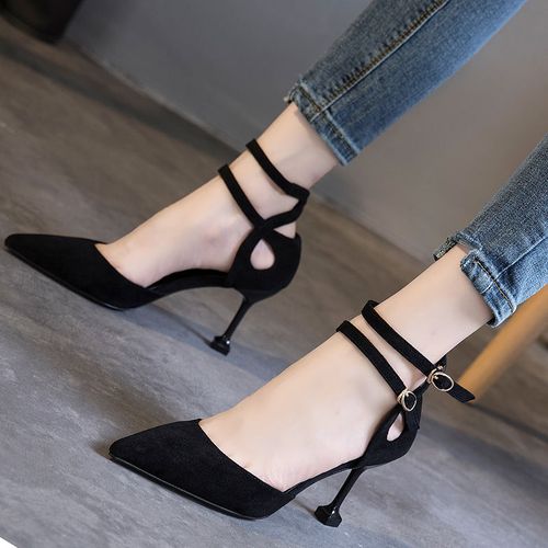 HKAOLBJ High heels New Hot Korean Fashion Suede High Heels Shallow Mouth  Pointed High Heels Hollow Comfortable High Heels 6 Pink: Buy Online at Best  Price in UAE - Amazon.ae