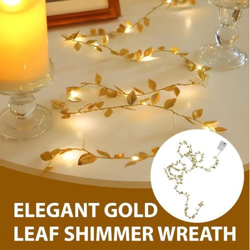 product_image_name-Generic-LED Golden Leaf String Lights Battery Operated 3M 20 LED  Leaf Garland String Light for Thanksgiving Christmas and Party Decor, Indoor Outdoor Home Garden Decor-2