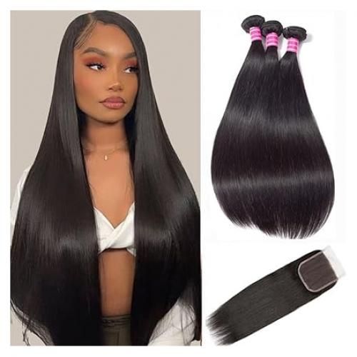 product_image_name-Generic-Bundles With Closure Straight Hair-1