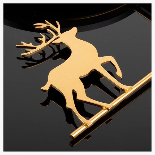 product_image_name-Generic-Modern Reindeer Pendulum Home Decor Luxury Metal Wall Clock- 60*40CM-8