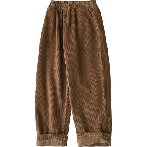 Girlfairy Indie Aesthetics Wide Leg Pants Y2k Solid Corduroy Brown Pants  High Waist Pants Vintage Autumn Baggy Trousers Women Sweatpants