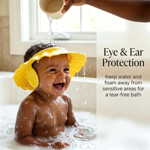 STY One-piece Molded Children's Shampoo Cap Kids Adjustable Bath Hat EVA Ear Protection Shampoo Cap - image 2