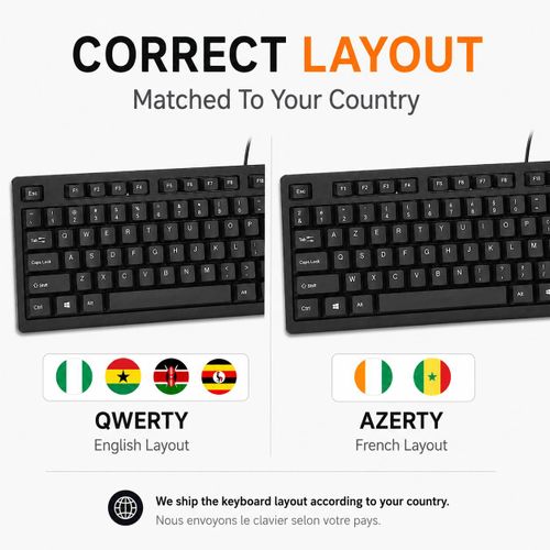 JUZEE Wired Keyboard and Mouse Combo –  QWERTY 104 Keys USB Full Size Computer Keyboard Set for Office & Home Use - Black - image 7