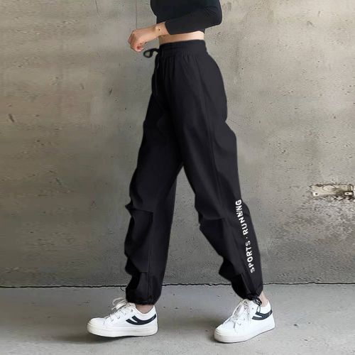 Fashion （black）LIBERJOG Women High Waist Casual Pants Cool Cargo