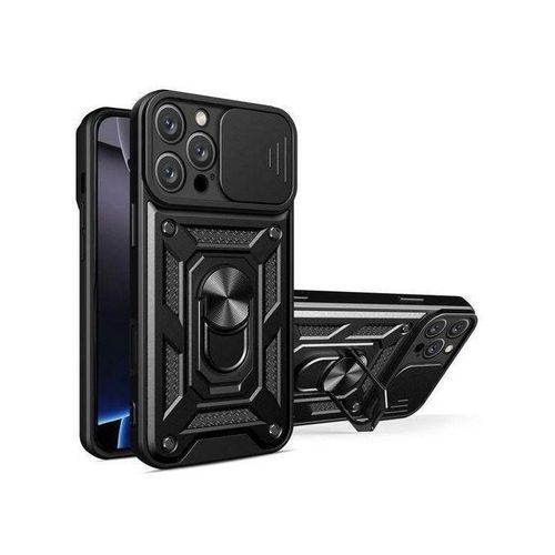 Generic Pouch IPhone 16 Pro Max, Rugged Armor Protection Case With Slide Camera Cover & Ring Holder Stand