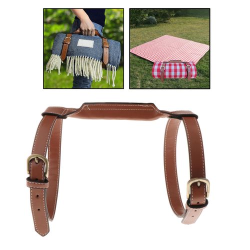 Pu Leather Picnic Blanket Strap Camping, Picnics, Motorcycle
