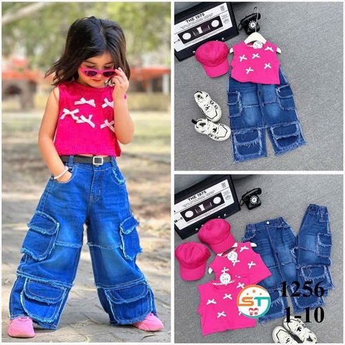 product_image_name-Fashion-Quality Girls two piece crop top and jeans -1