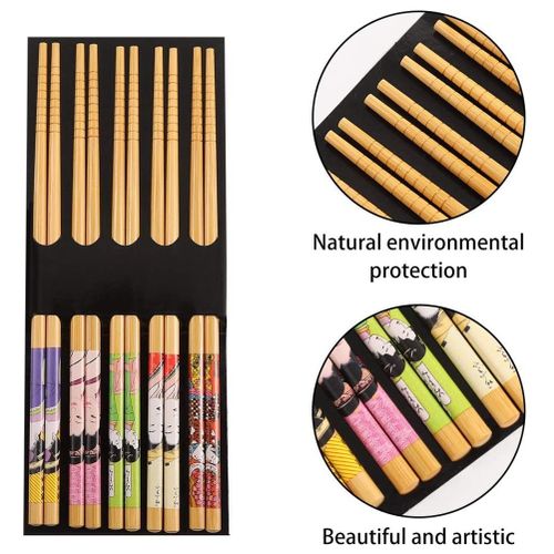 Bamboo Sushi Making Kit with 2 Sushi Rolling Mats, 5 Pairs of Reusable  Bamboo Chopsticks, 1 Rice Paddle and 1 Spreader - Beginner Sushi Kit