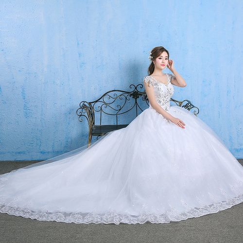 Fashion Bridal Dress Long Trail Straight Shoulder Slit Formal Wedding Dress Jumia Nigeria